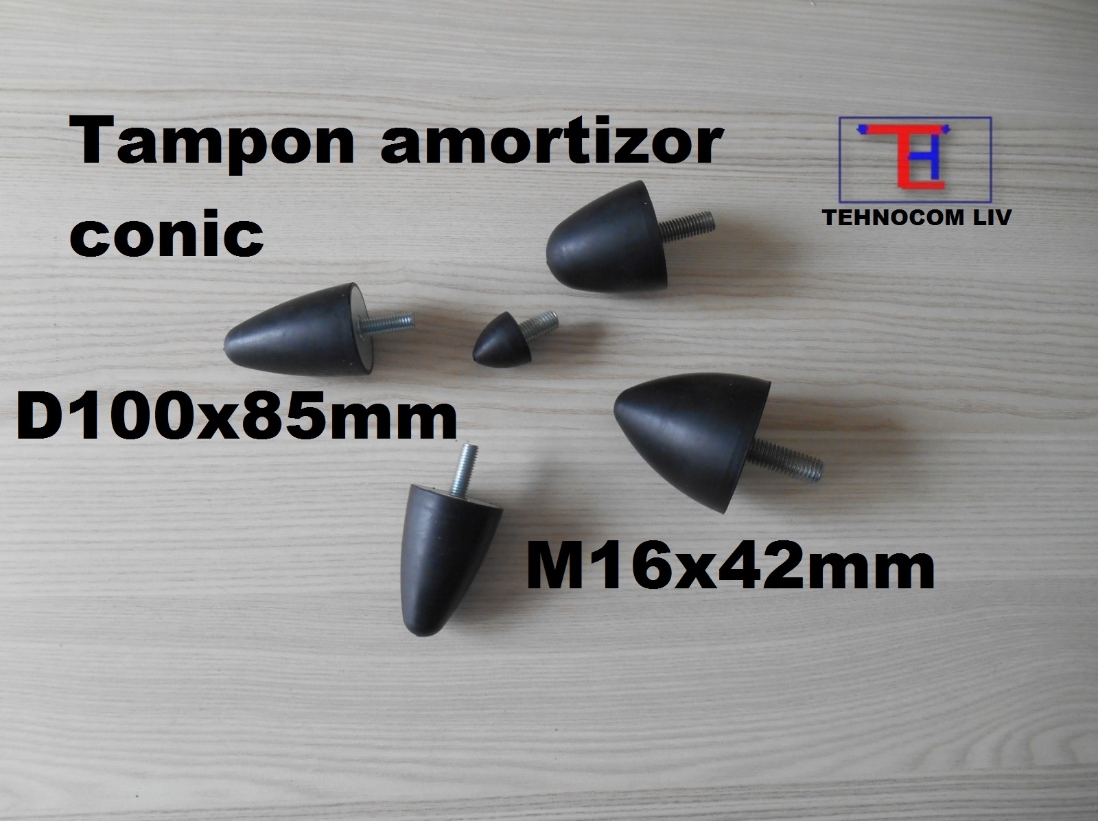 Amortizor parabolic atenuat vibratii D100xH85mm M16X42mm