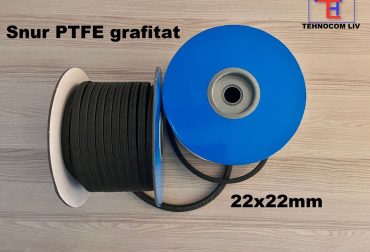 Snururi de etansare pătrate teflonate grafitate 22x22mm
